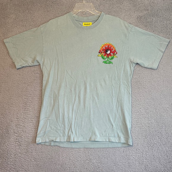 Market & Spruce Other - Market T-Shirt Flower Mushroom Graphic Tee Relaxed Fit Light Blue